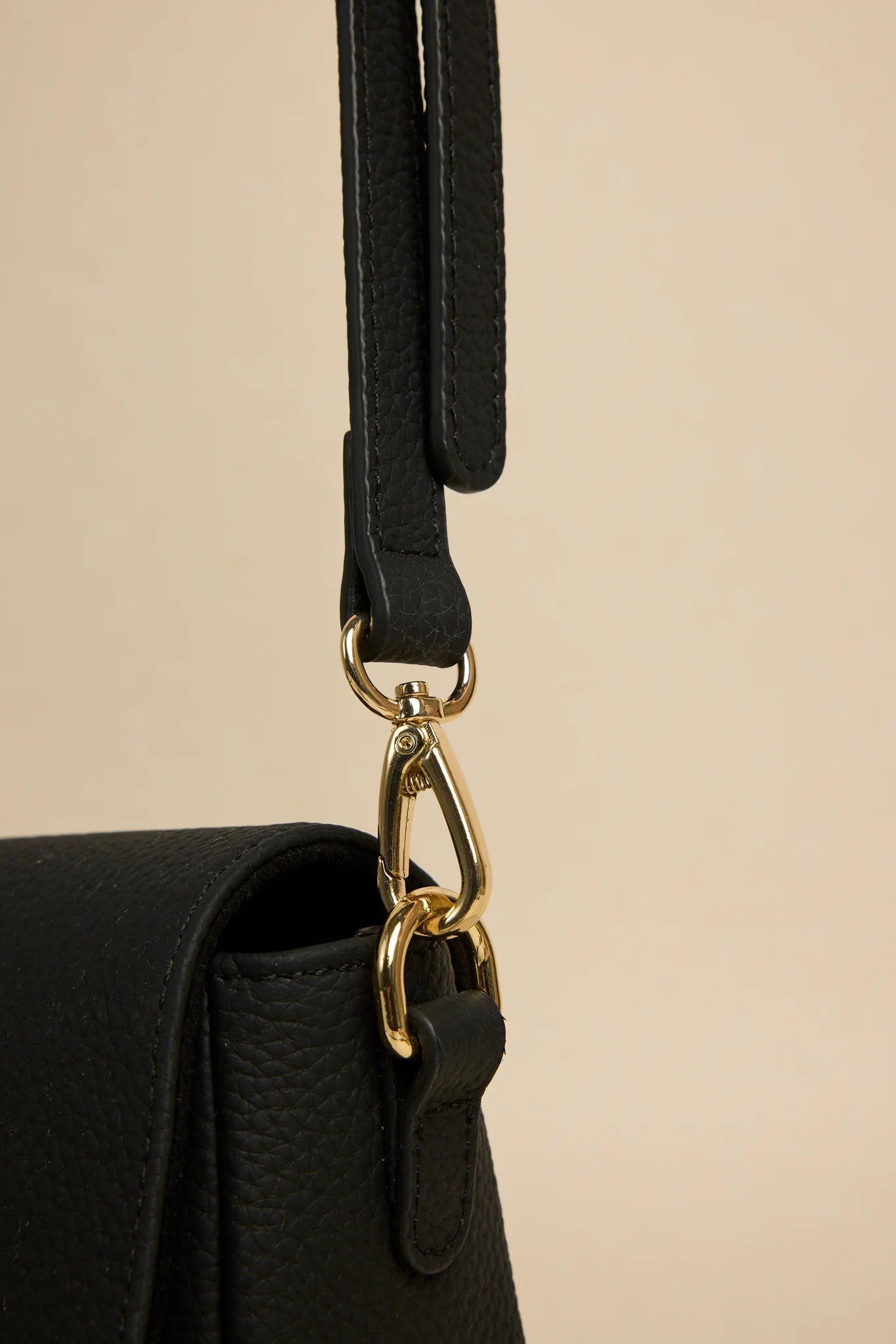 AMONG THE BRAVE London Black Leather Small Crossbody Handbag