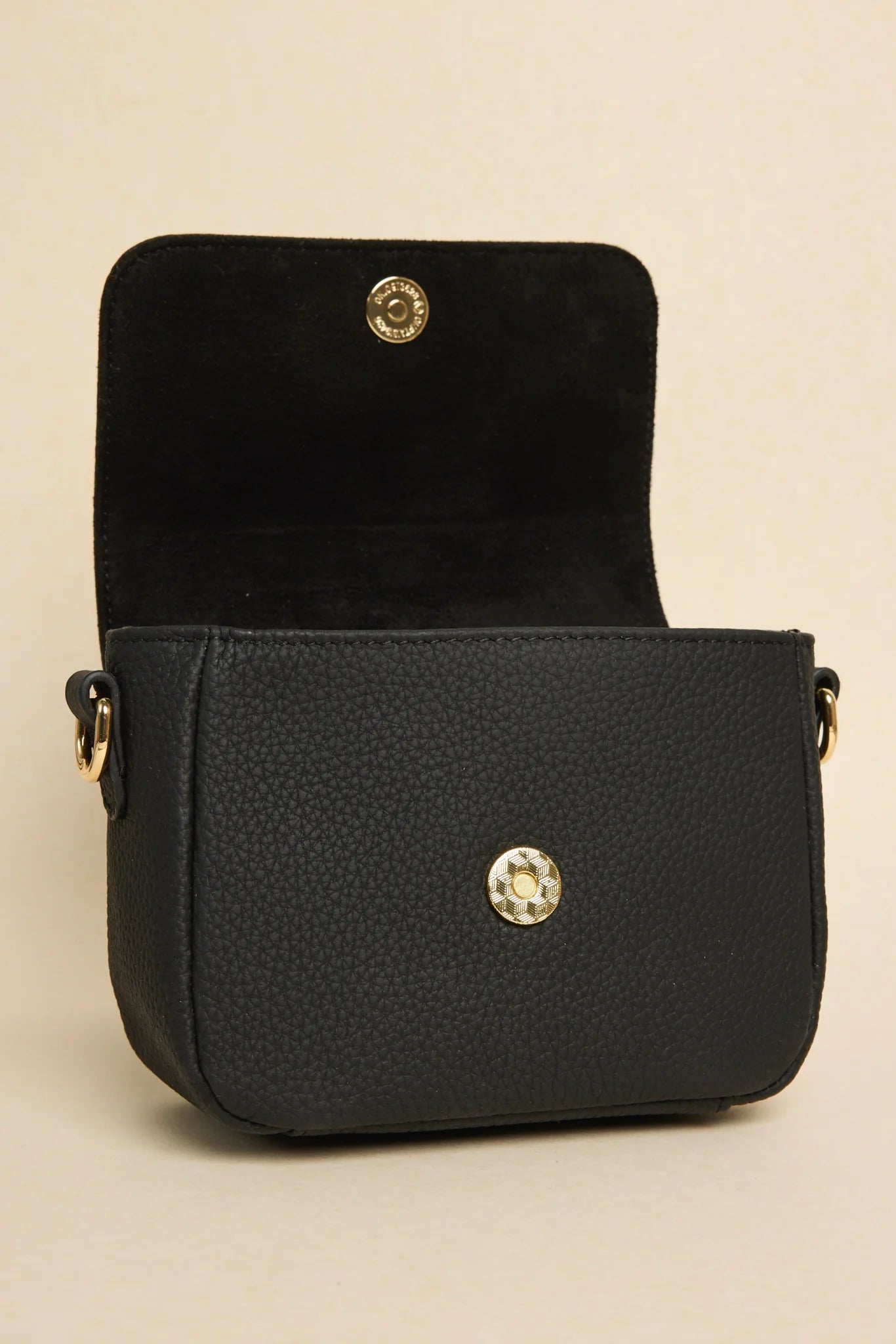 AMONG THE BRAVE London Black Leather Small Crossbody Handbag