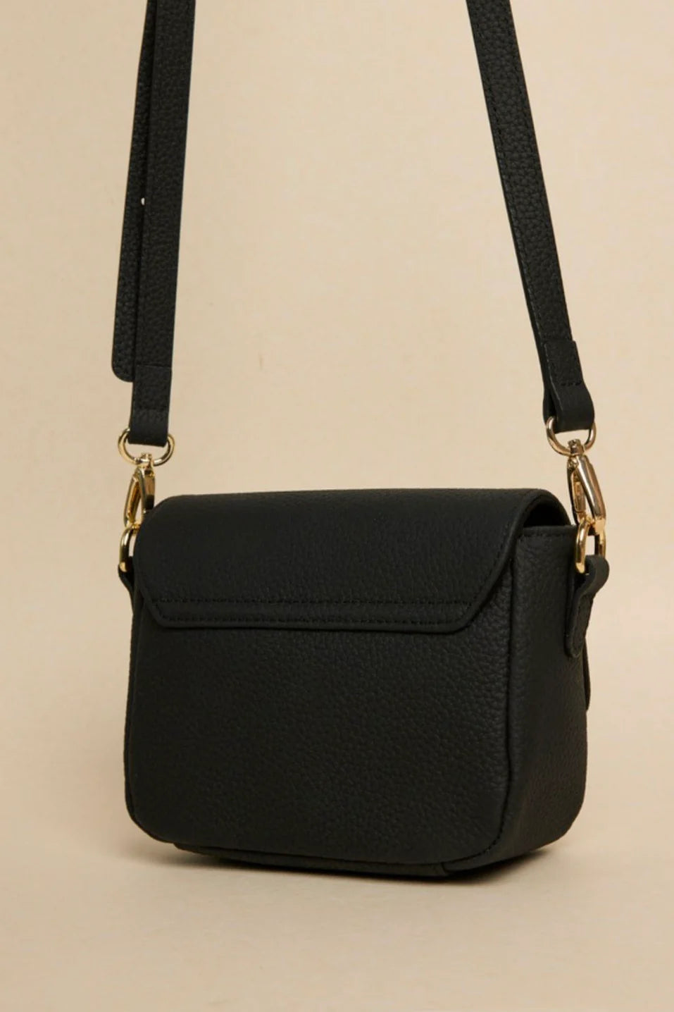 AMONG THE BRAVE London Black Leather Small Crossbody Handbag