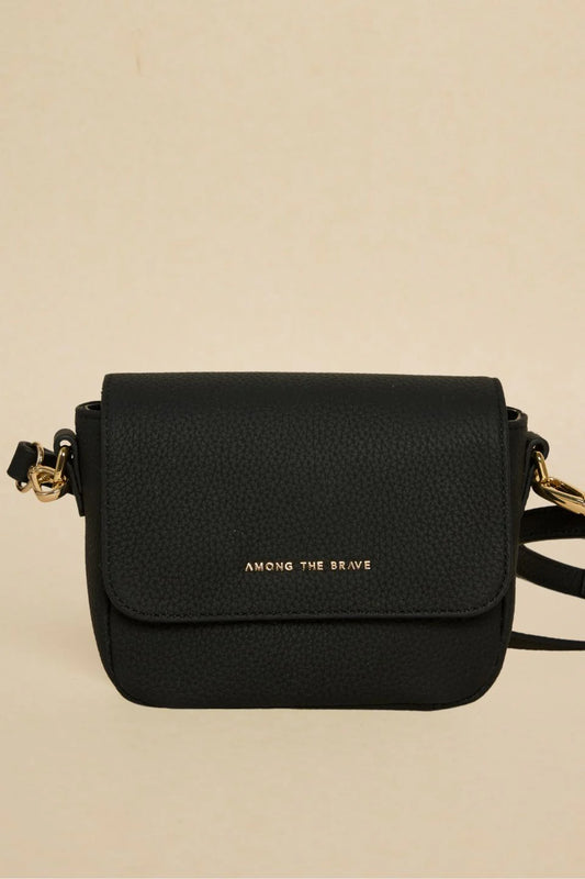 AMONG THE BRAVE London Black Leather Small Crossbody Handbag