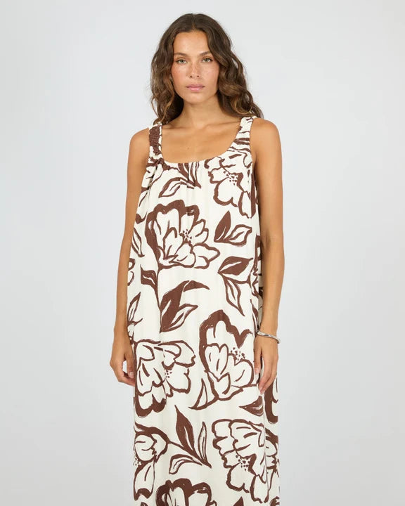 SILENT THEORY Lucia Maxi Dress Vintage White & Choc