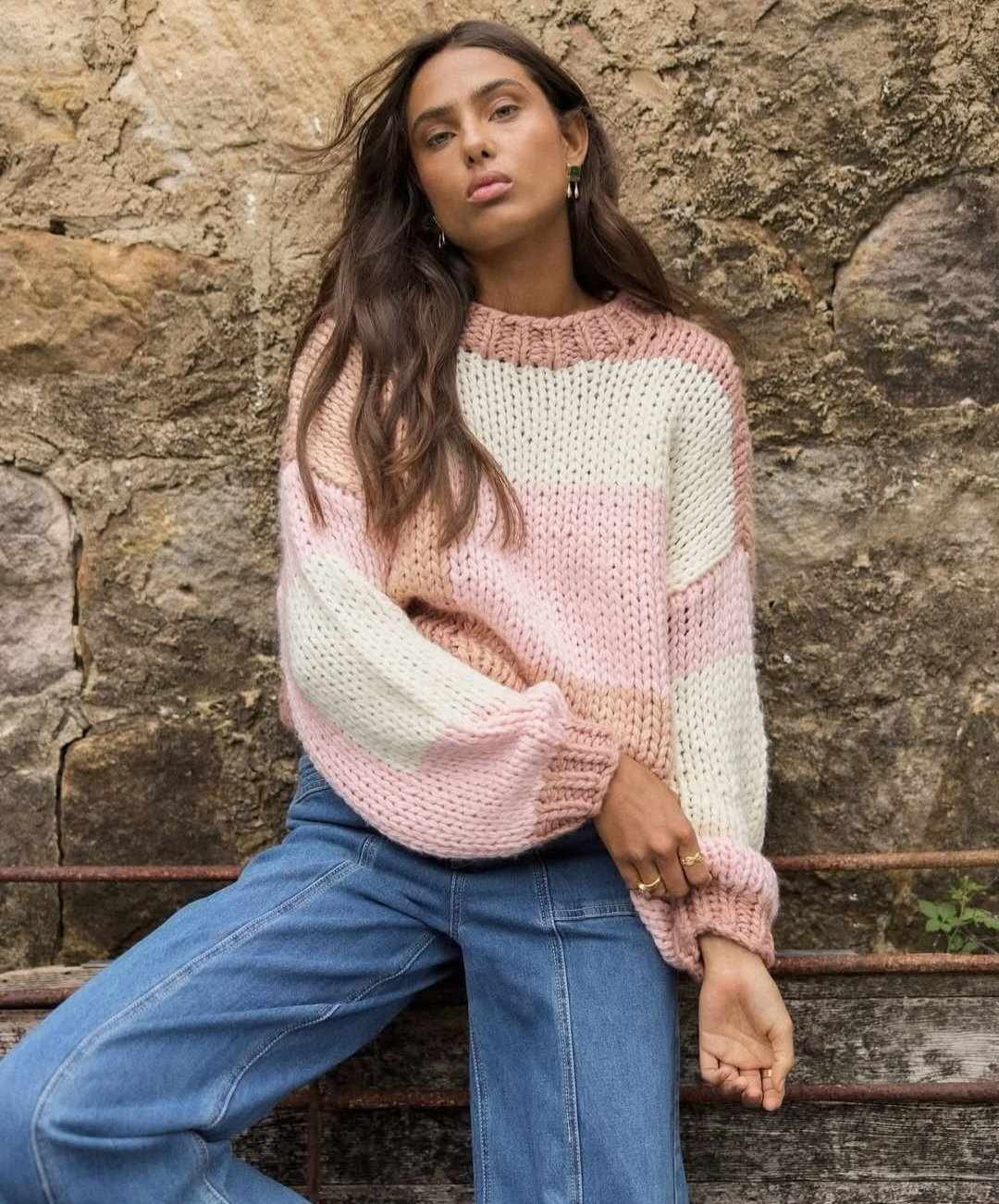 MINK PINK Marcella Colour Block Sweater Knit