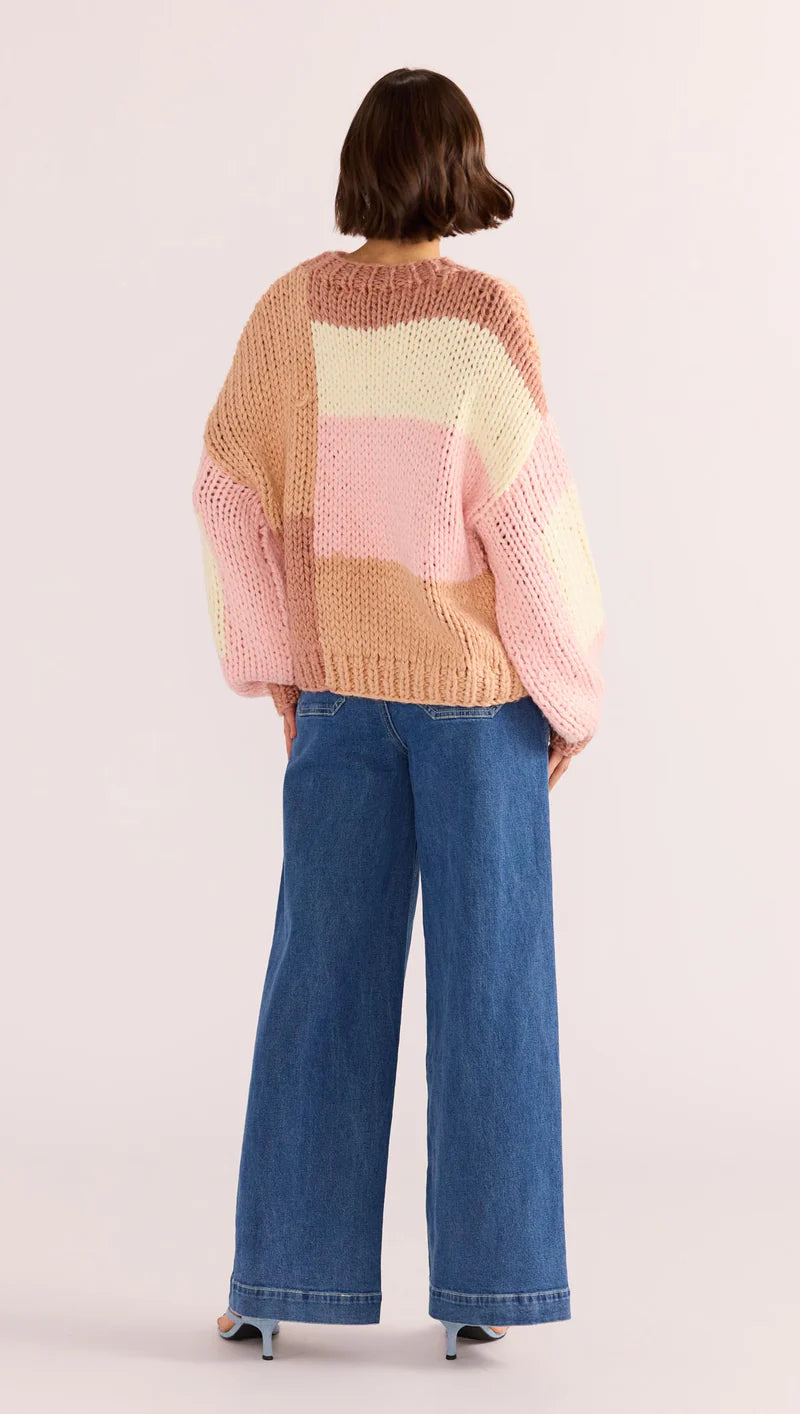 MINK PINK Marcella Colour Block Sweater Knit