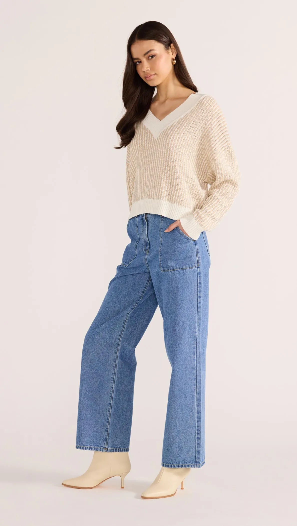 MINK PINK Megan V Neck Sweater