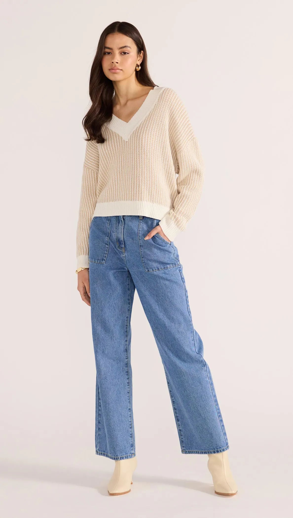 MINK PINK Megan V Neck Sweater
