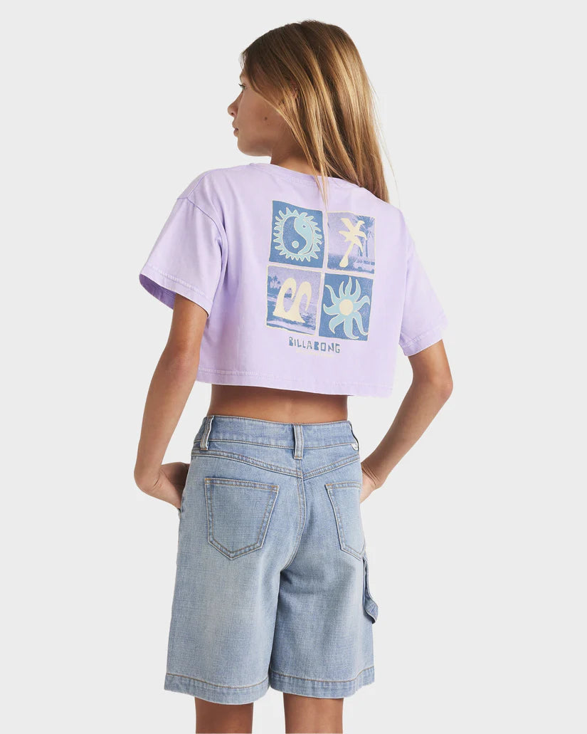 BILLABONG Mixing Vibes Crop Tee Light Purple