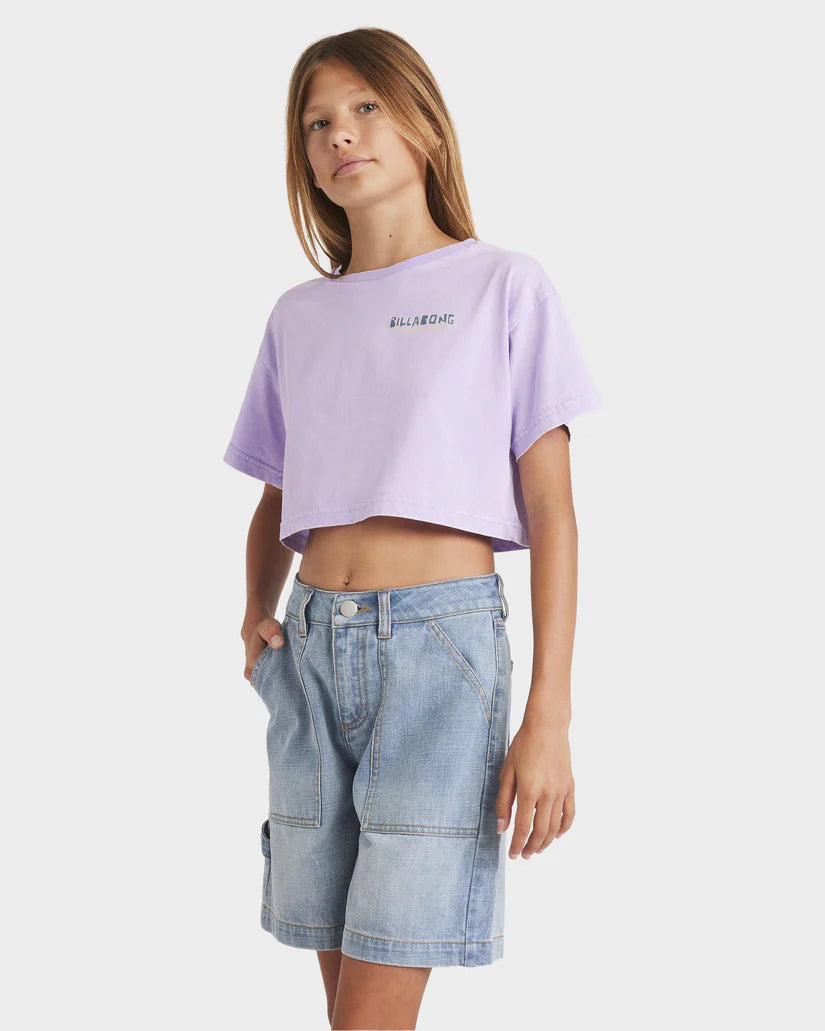 BILLABONG Mixing Vibes Crop Tee Light Purple