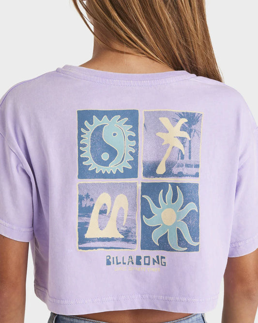 BILLABONG Mixing Vibes Crop Tee Light Purple
