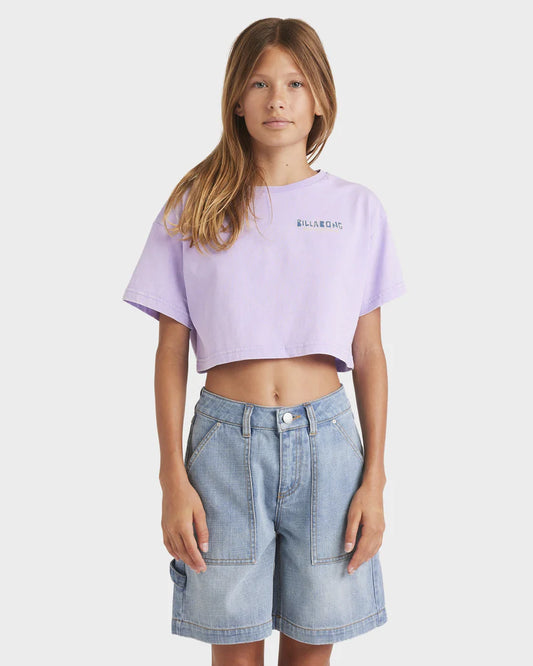 BILLABONG Mixing Vibes Crop Tee Light Purple
