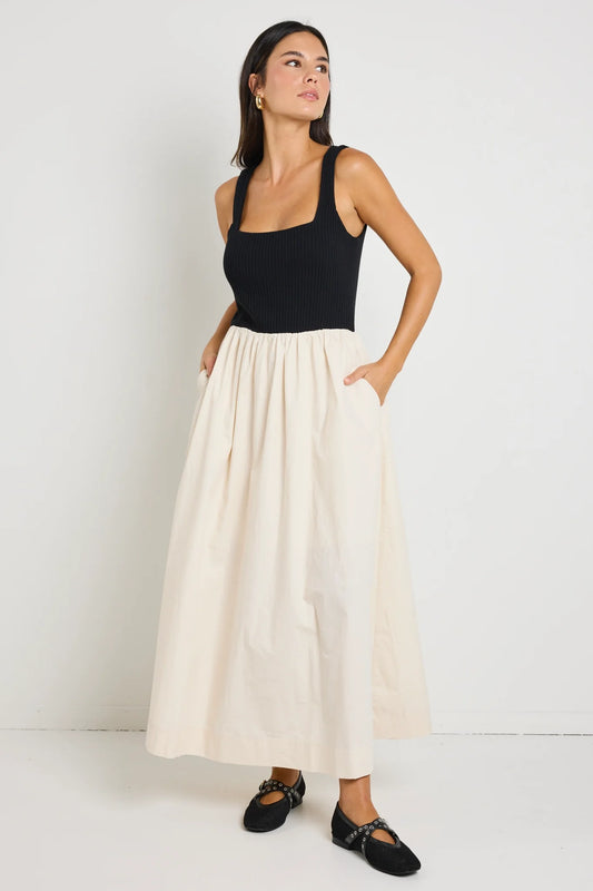 REUNION Obsidian Dress Black Ecru