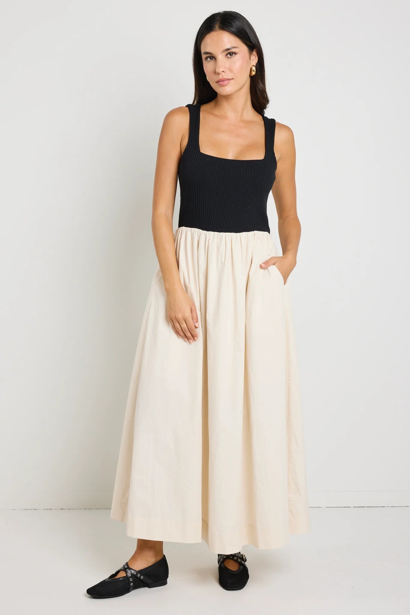REUNION Obsidian Dress Black Ecru