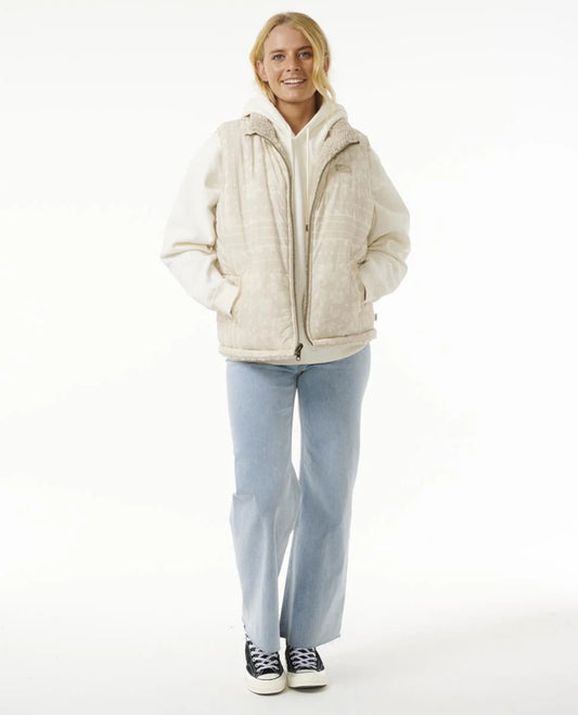 RIP CURL Womens Soleil Reversible Puffer Vest Jacket