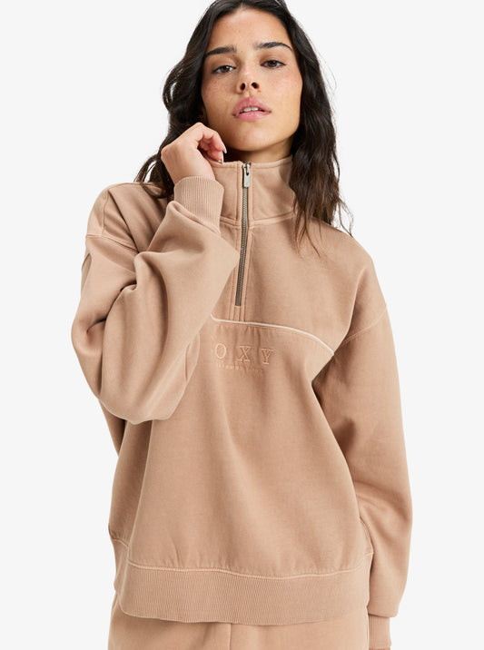 ROXY Our Town Mock Neck Pullover Sweatshirt