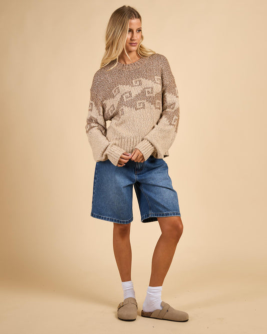 RIP CURL Pacific Coast Knit Sweater Brown