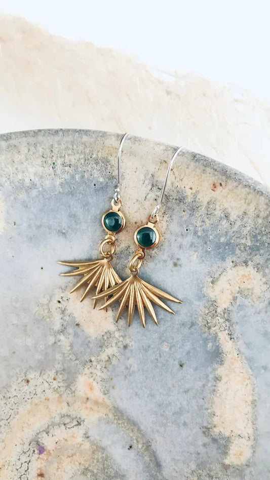 TWIGG JEWELLERY Pepe Gem Fan Earrings