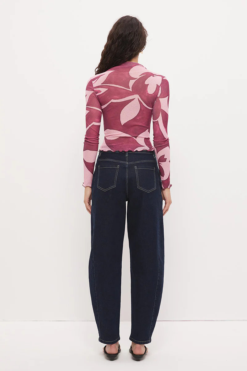 MON RENN Peta Mock Neck Painterly Floral