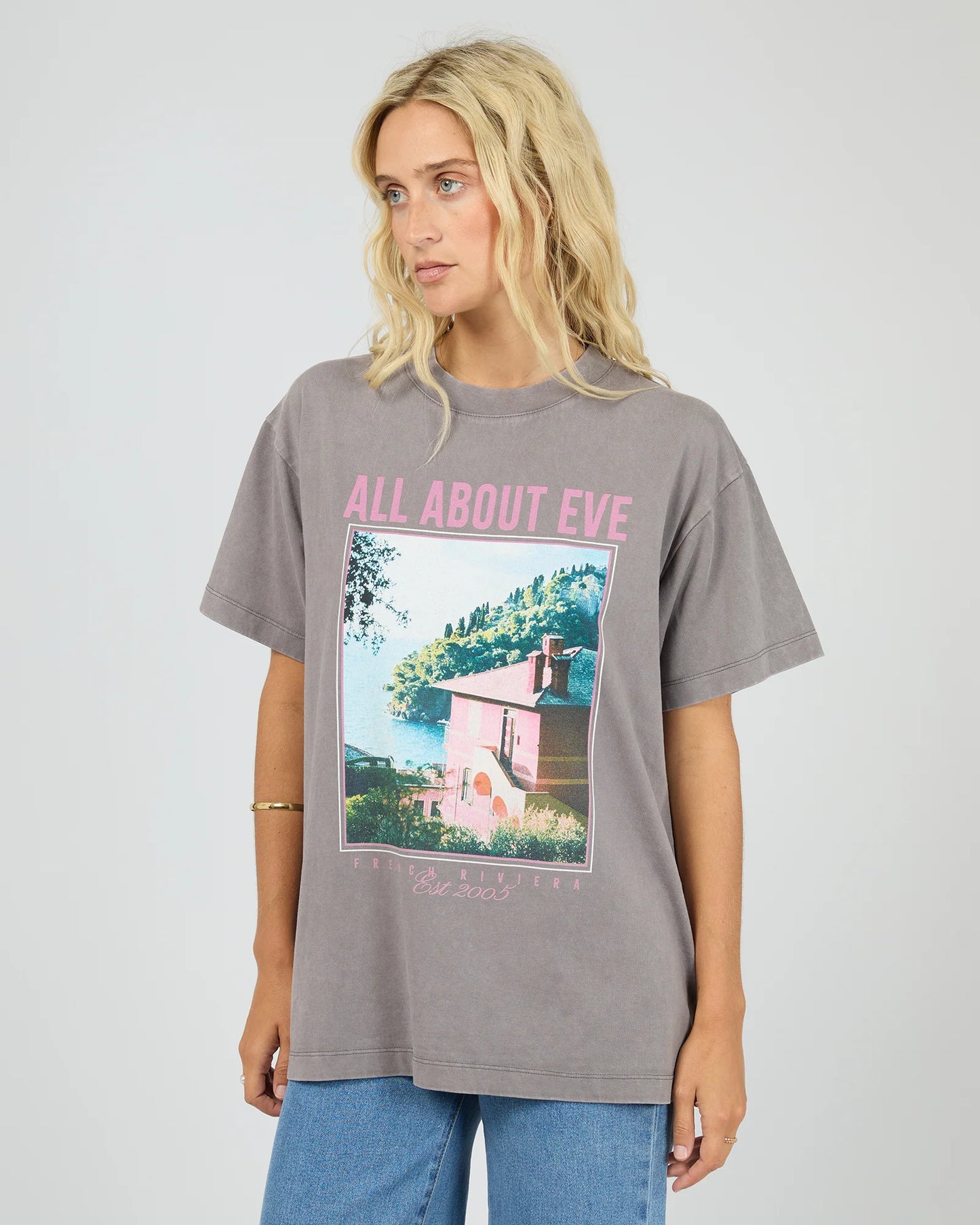 ALL ABOUT EVE Provence Relaxed Tee Charcoal