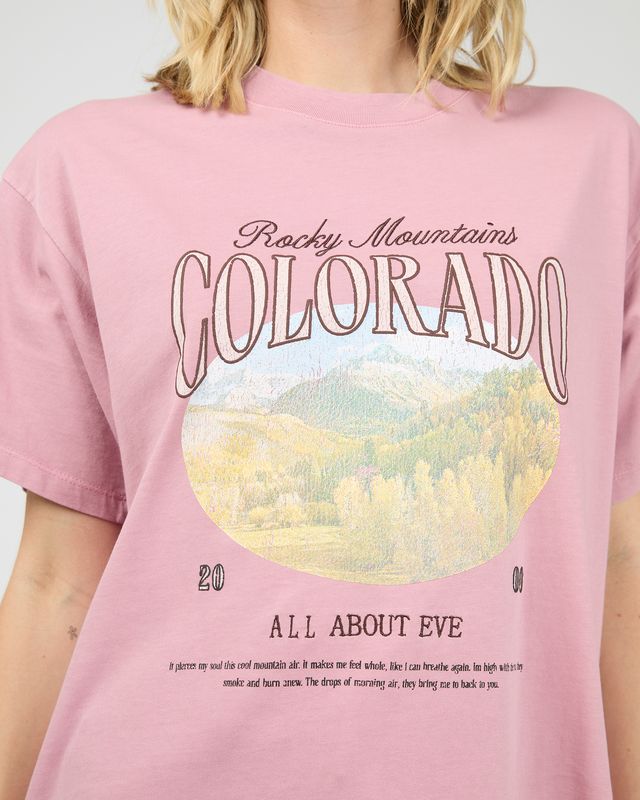 ALL ABOUT EVE Rocky Mountains Relaxed Tee Quartz Pink