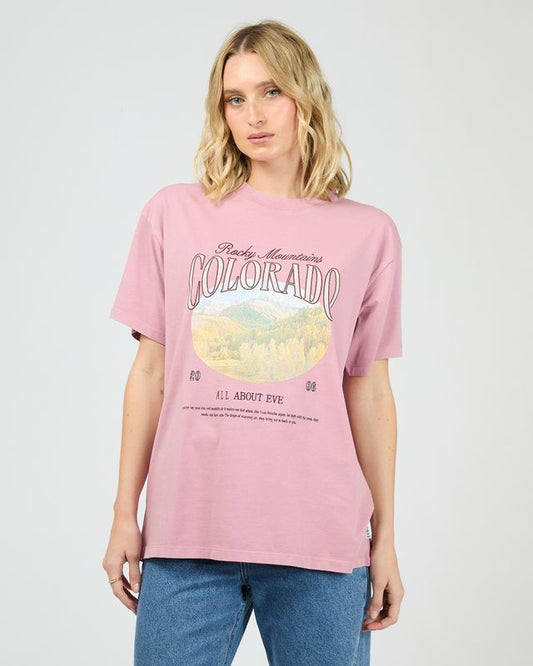 ALL ABOUT EVE Rocky Mountains Relaxed Tee Quartz Pink