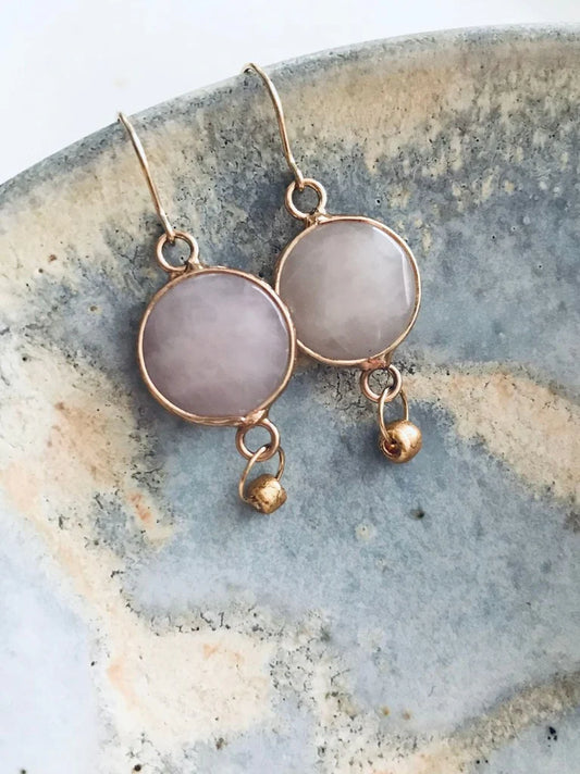 TWIGG JEWELLERY Rose Quartz Globe Earring