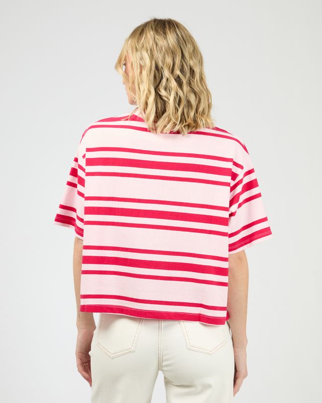 ALL ABOUT EVE Ruby Crop Relaxed Tee Pink/Red