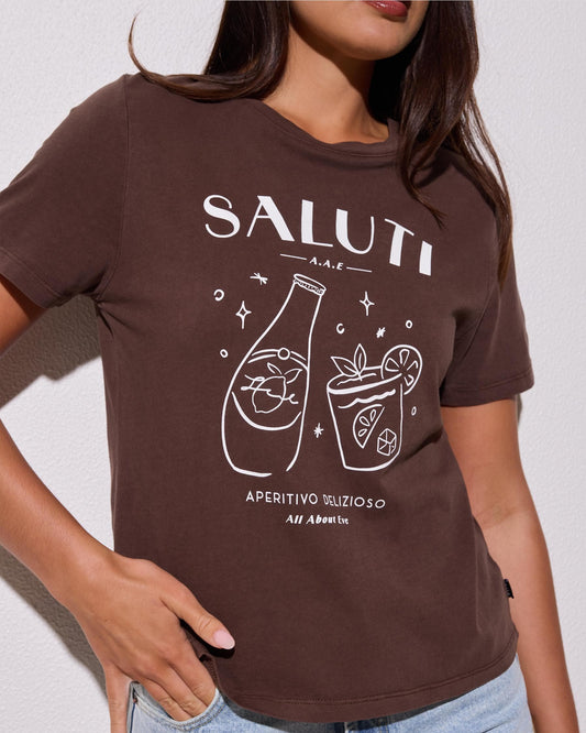 ALL ABOUT EVE Saluti Regular Tee Brown