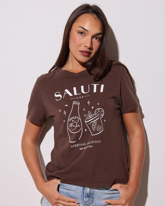 ALL ABOUT EVE Saluti Regular Tee Brown
