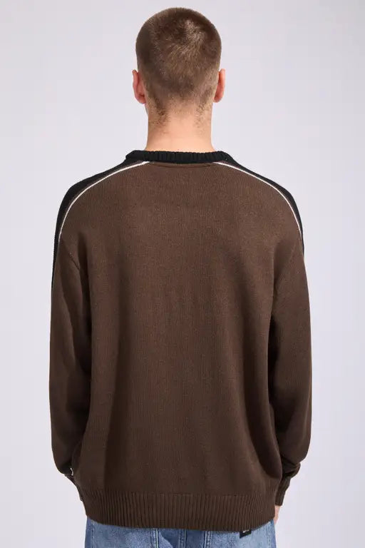 BILLABONG Script Pullover Knit Sweater Chocolate
