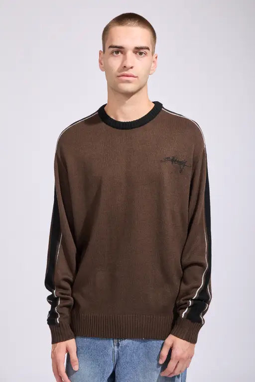 BILLABONG Script Pullover Knit Sweater Chocolate