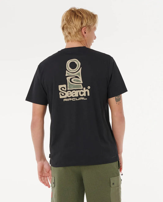 RIP CURL VaporCool Search Stack Tee Black