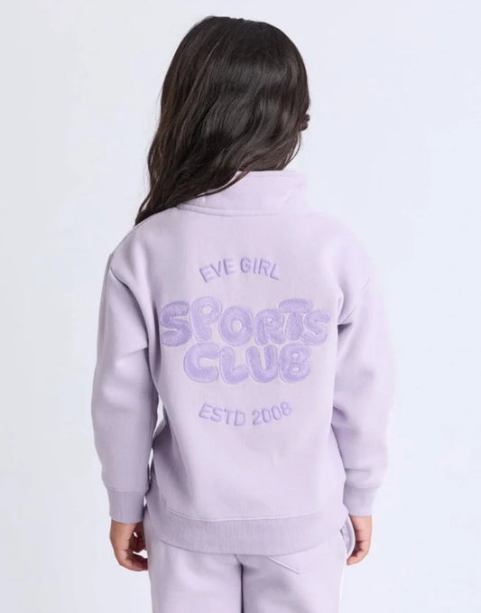 EVE GIRL Sports Club 1/4 Zip Pullover Lavender 3-7 years