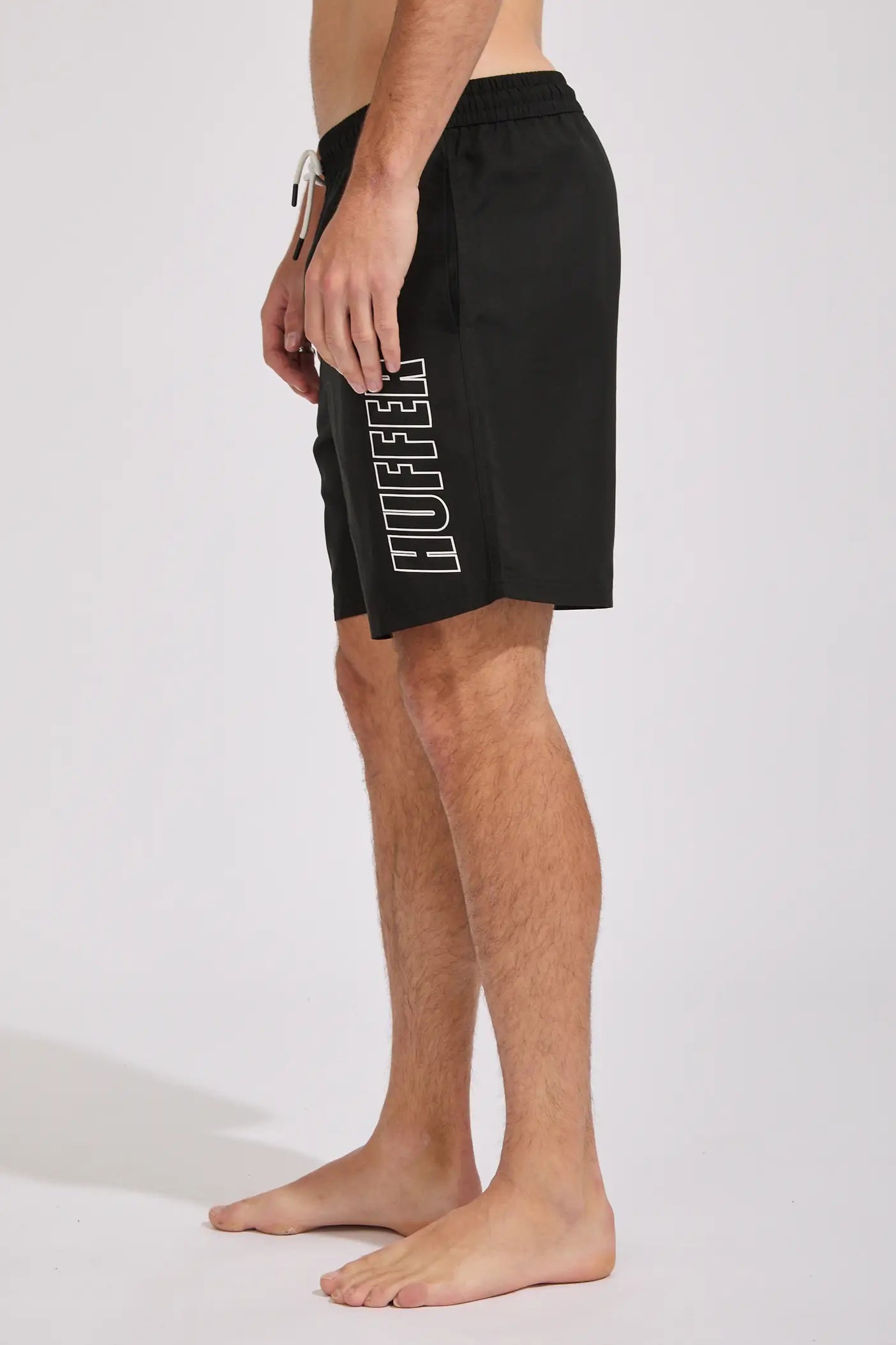 HUFFER Staple Trunk Elastic Waist Boardshort Black