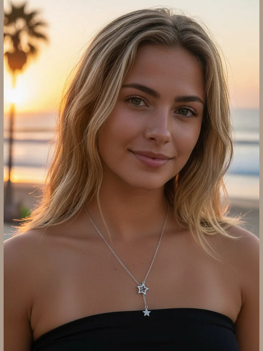 TWIGG JEWELLERY Sterling Silver Cascading Star Necklace