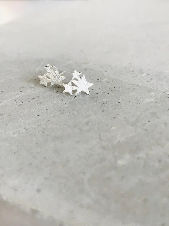 TWIGG JEWELLERY Sterling Silver Cluster Stud Earrings