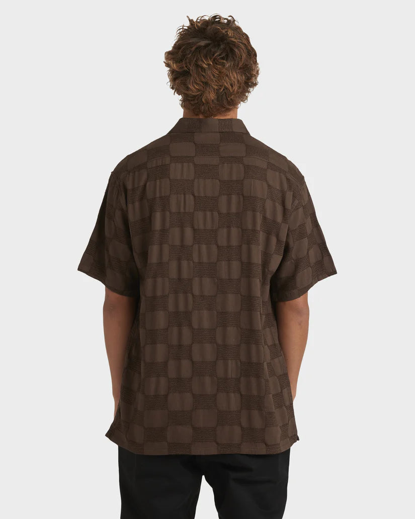 BILLABONG Sundays Jaquard Short Sleeve Shirt Chocolate