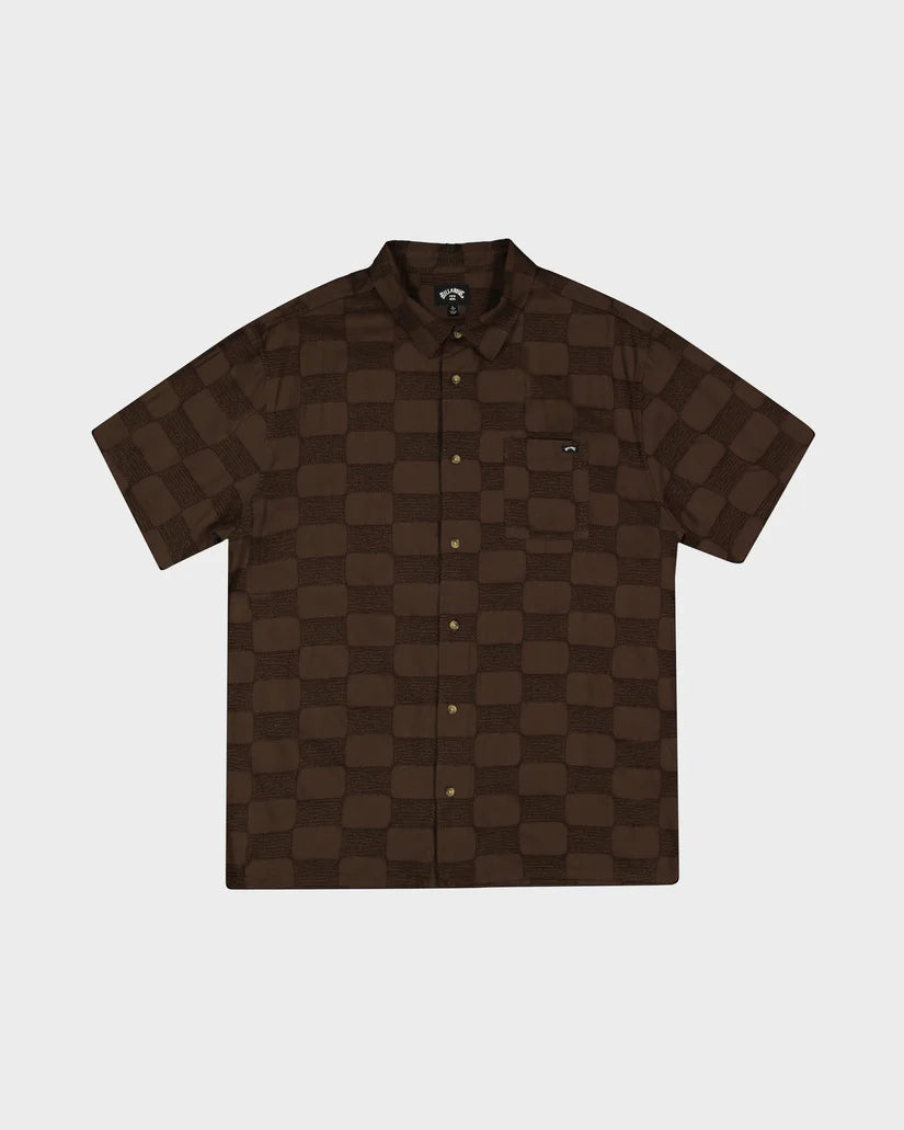 BILLABONG Sundays Jaquard Short Sleeve Shirt Chocolate