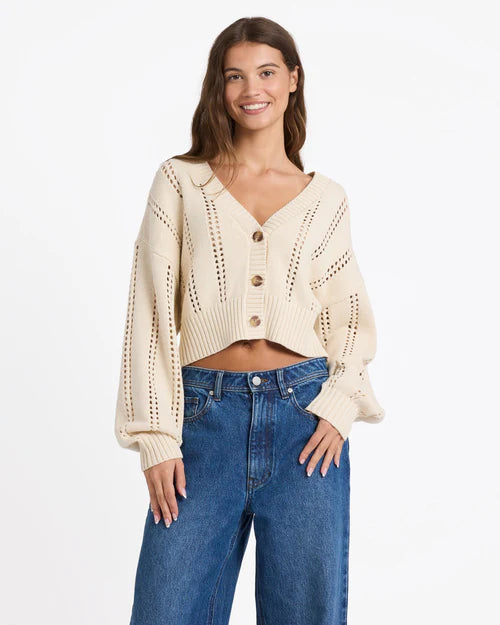ROXY Sunlaced Cardigan Parchment