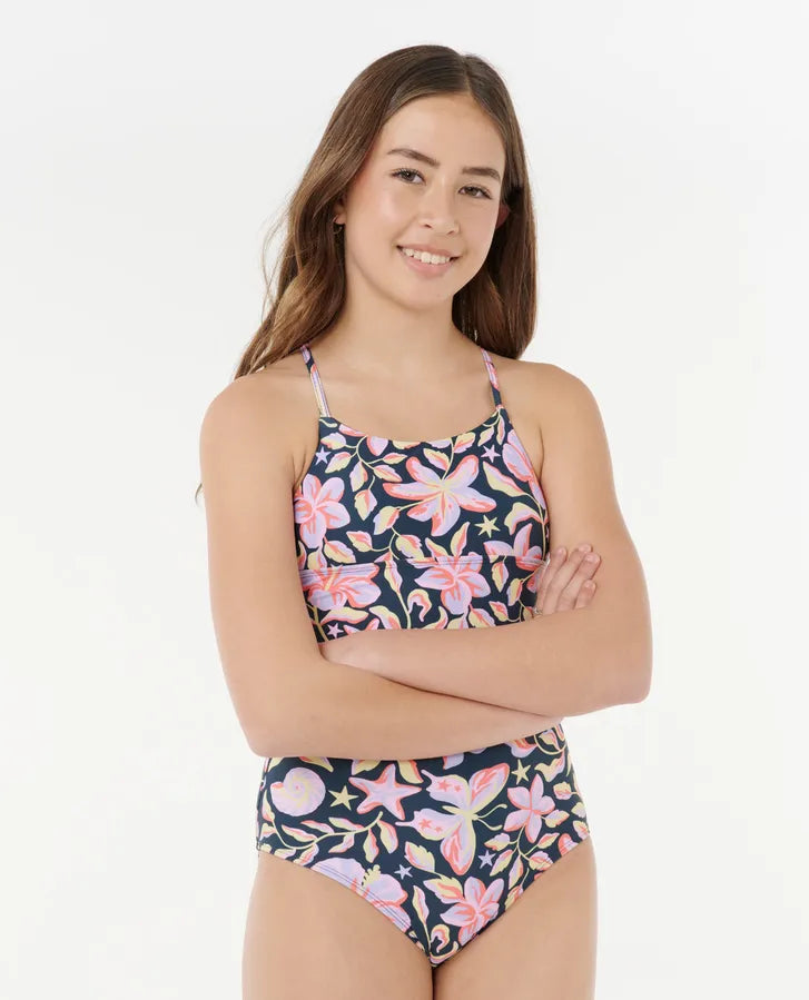 RIP CURL Girls One Piece Tog Sunset Skies 8 -14 years