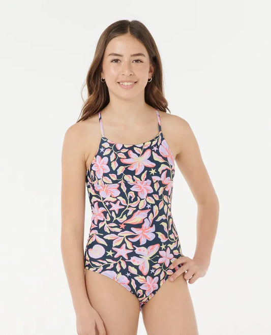RIP CURL Girls One Piece Tog Sunset Skies 8 -14 years