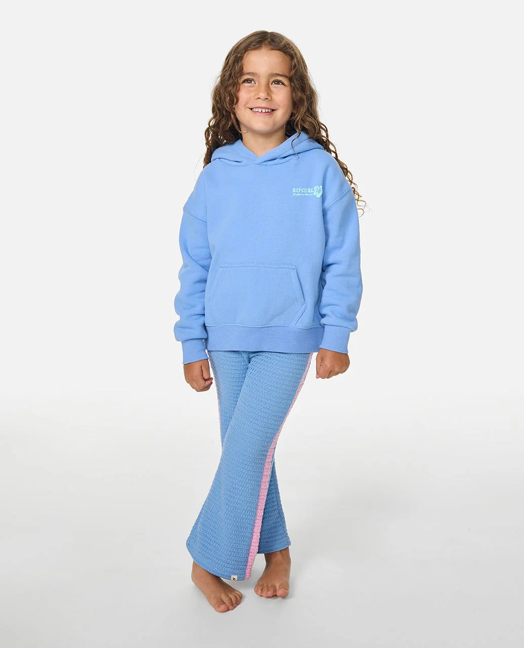 RIP CURL Girl Surf Puff Hood Party Fleece Cornflower Blue 1-8 Years