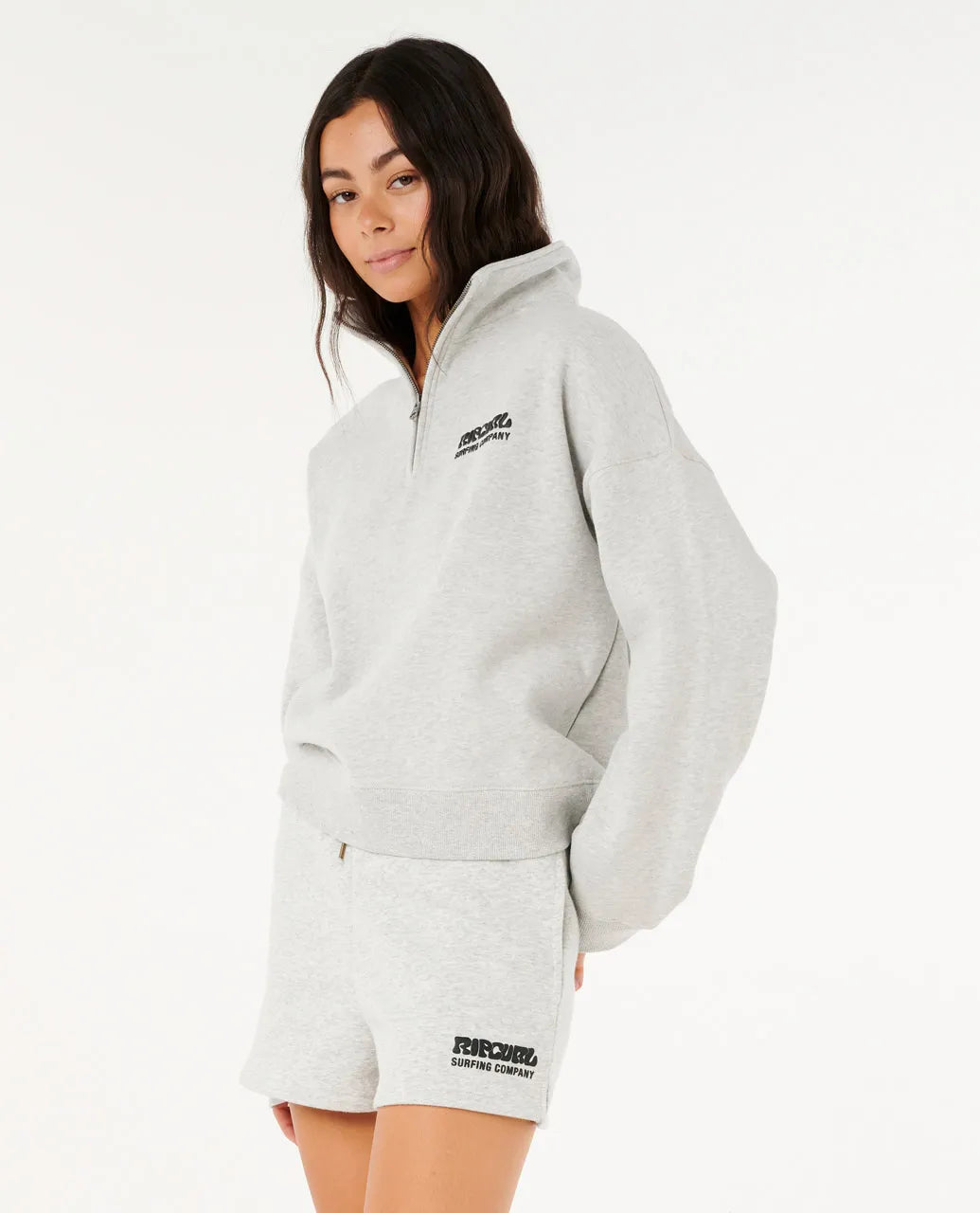 RIP CURL Surf Puff 1/4 Zip Pullover Greymarle