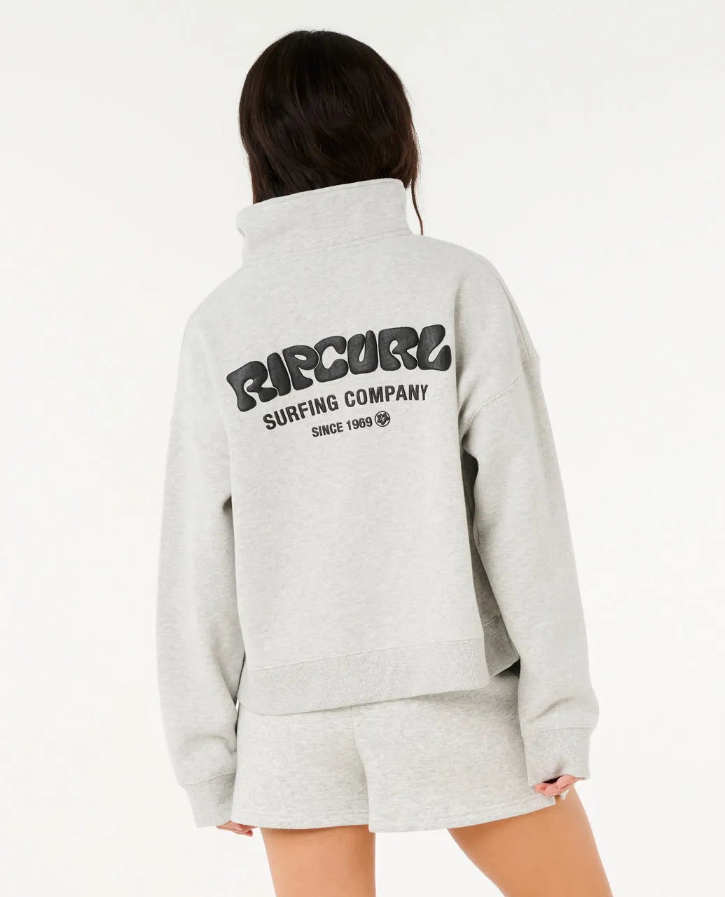 RIP CURL Surf Puff 1/4 Zip Pullover Greymarle