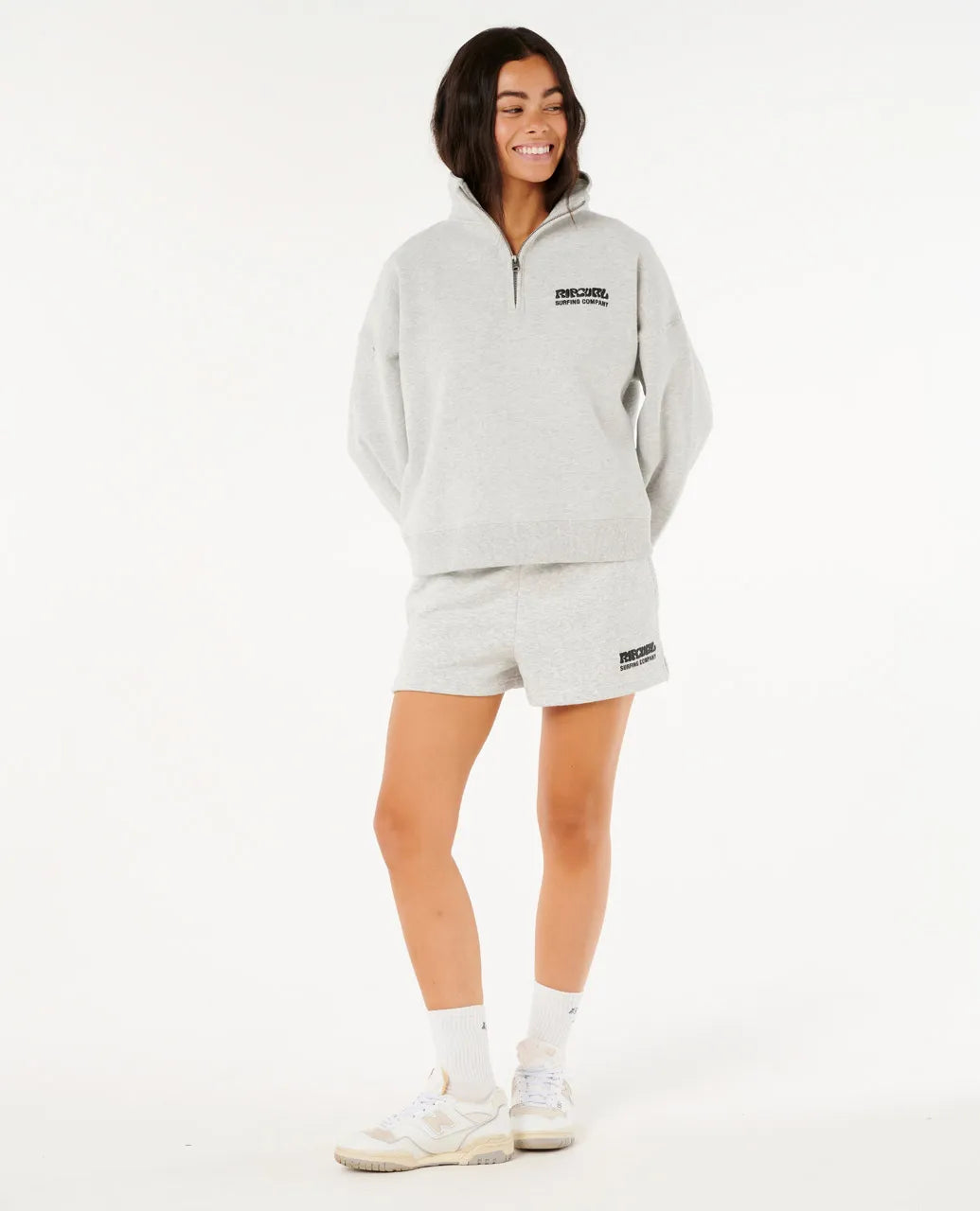 RIP CURL Surf Puff 1/4 Zip Pullover Greymarle