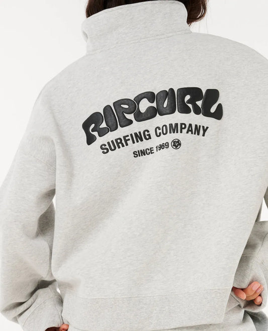 RIP CURL Surf Puff 1/4 Zip Pullover Greymarle