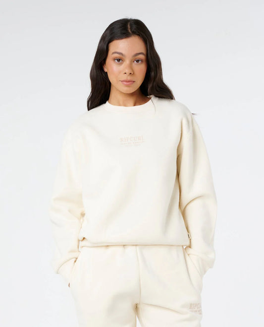 RIP CURL Surf Staple Relaxed Crew Bone