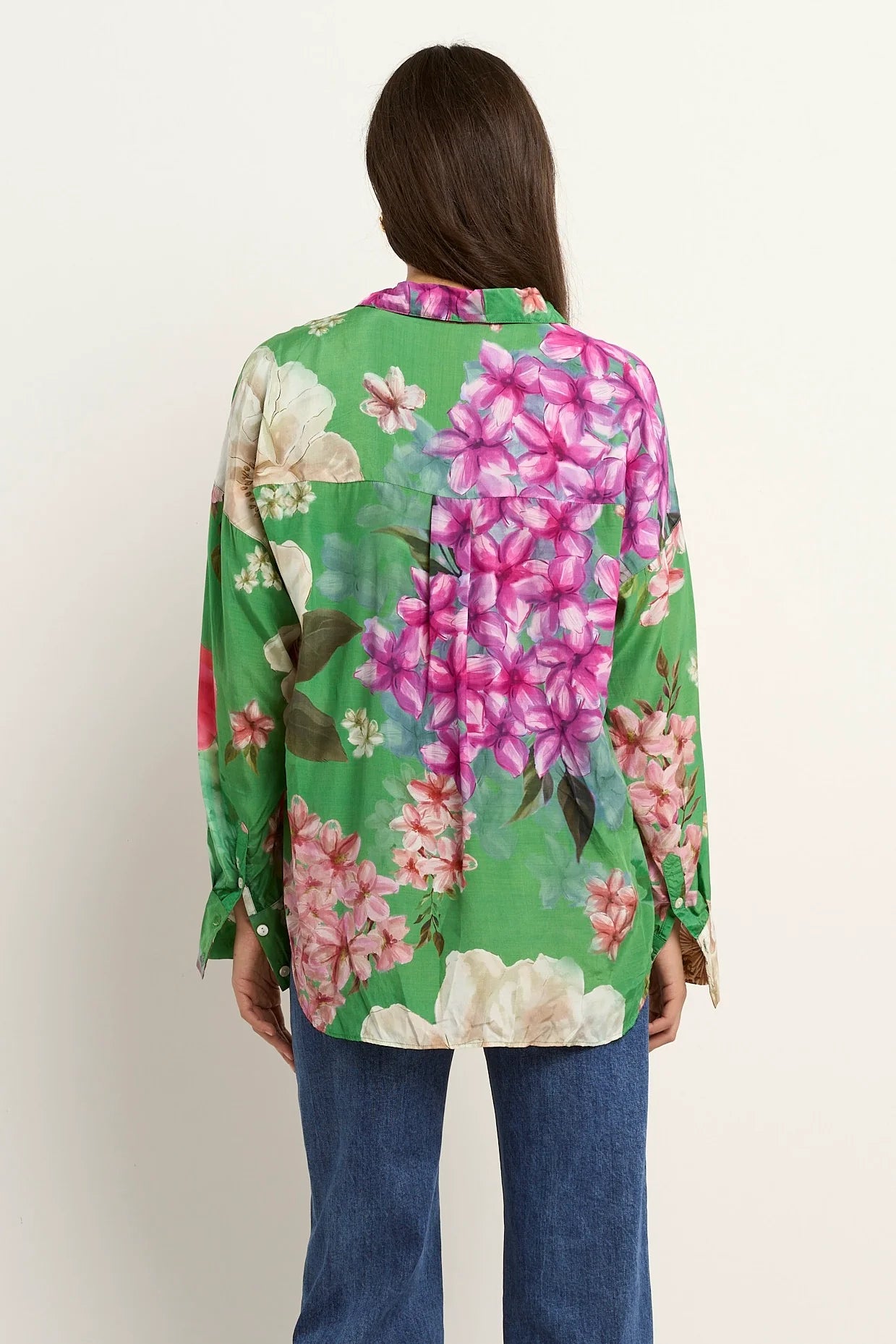 GEORGIA-MAE Swipe Floral Oversized Shirt Apple