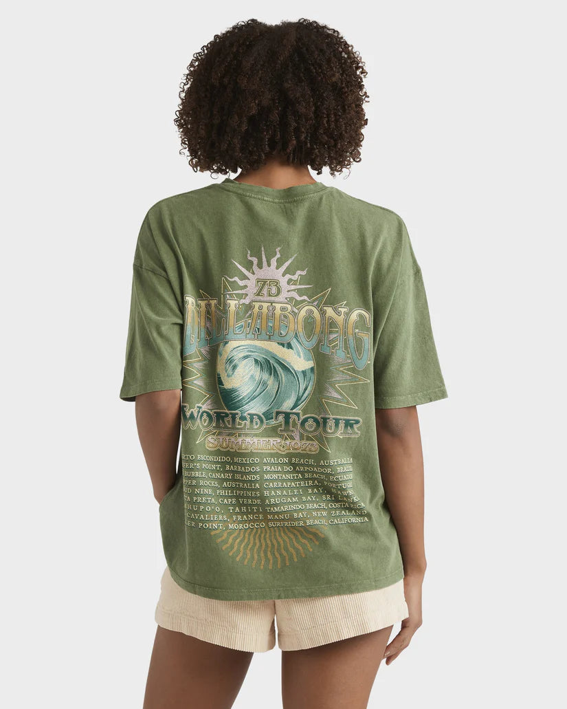 BILLABONG Take a Tour Tee Luv Army Green