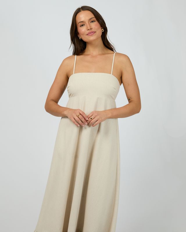 SILENT THEORY Tallow Tiered Maxi Dress Natural