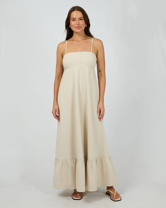 SILENT THEORY Tallow Tiered Maxi Dress Natural
