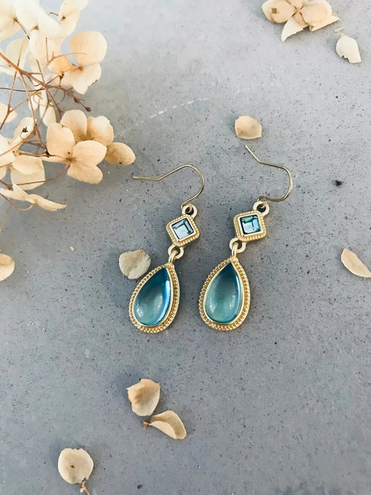 TWIGG JEWELLERY Telow Aquamarine Drop Earrings